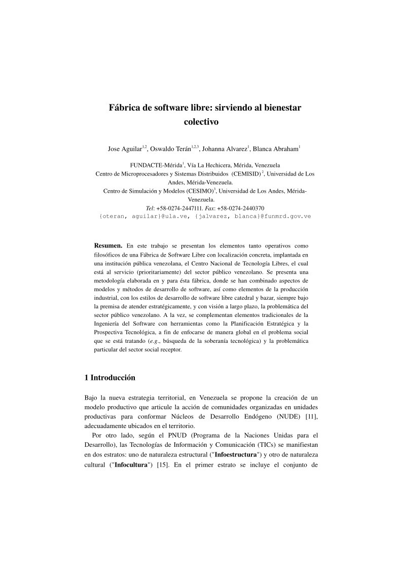 Imágen de pdf Fabrica de Software Libre: sirviendo al bienestar colectivo